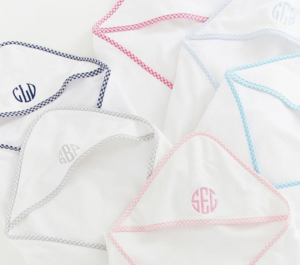 Gingham Hooded Towel Pottery Barn Kids AU